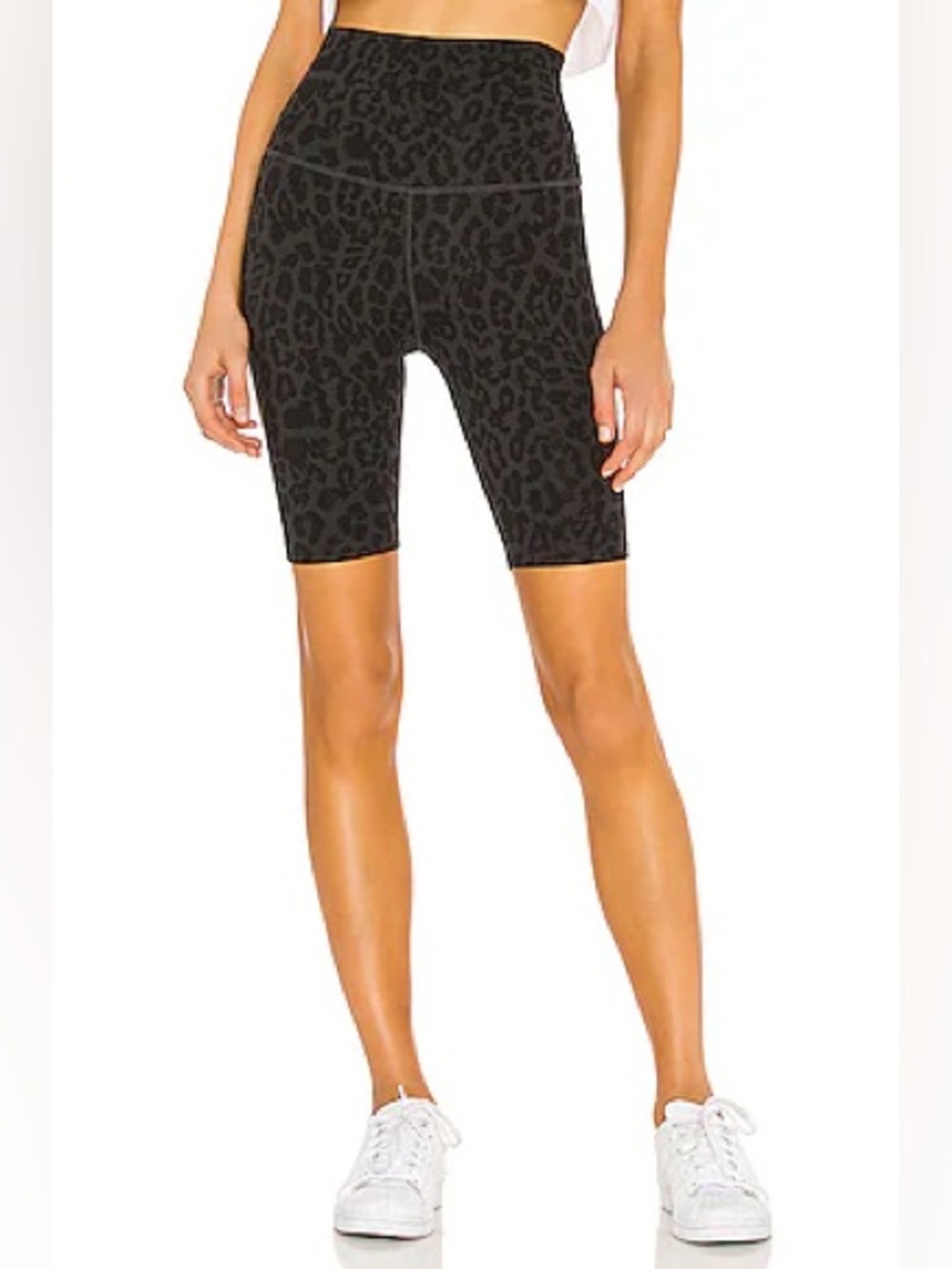 LNA Black Leopard Bike Shorts